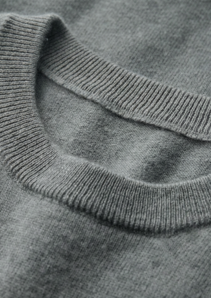 Premium Cashmere Classic Crewneck T-Shirt - Shadow Flint | Vallentty