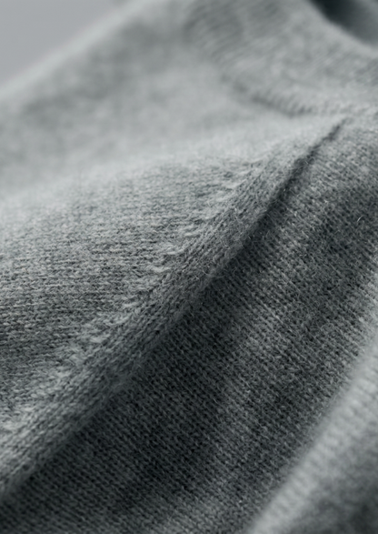 Premium Cashmere Classic Crewneck T-Shirt - Shadow Flint | Vallentty