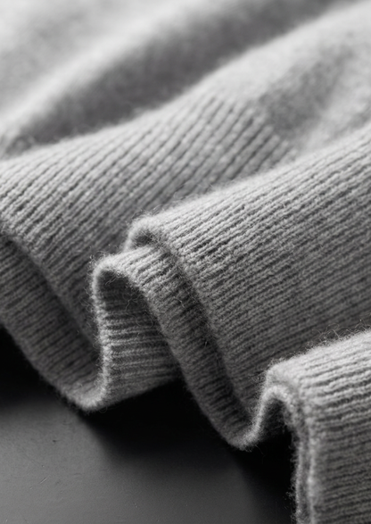 Premium Cashmere Classic Crewneck T-Shirt - Light Gray | Vallentty