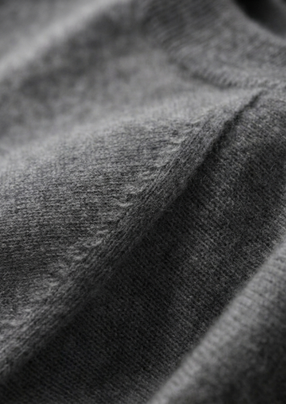 Premium Cashmere Classic Crewneck T-Shirt - Dark Gray | Vallentty