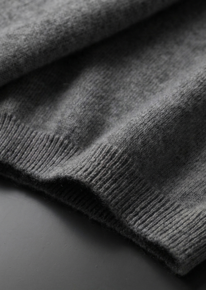 Premium Cashmere Classic Crewneck T-Shirt - Dark Gray | Vallentty