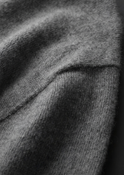 Premium Cashmere Classic Crewneck T-Shirt - Dark Gray | Vallentty