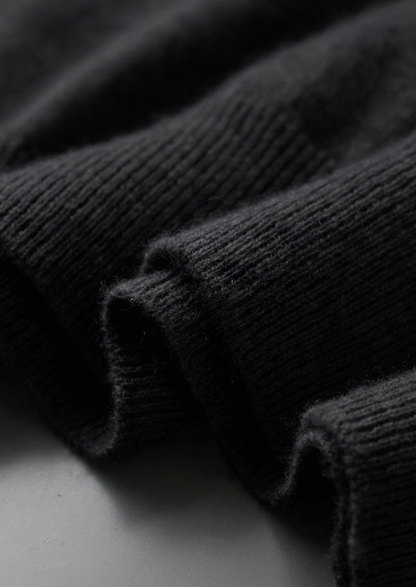 Premium Cashmere Classic Crewneck T-Shirt - Black | Vallentty