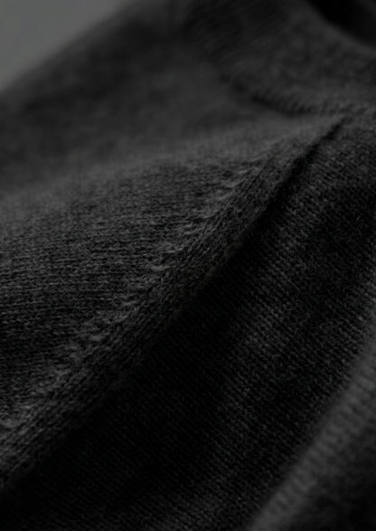 Premium Cashmere Classic Crewneck T-Shirt - Black | Vallentty
