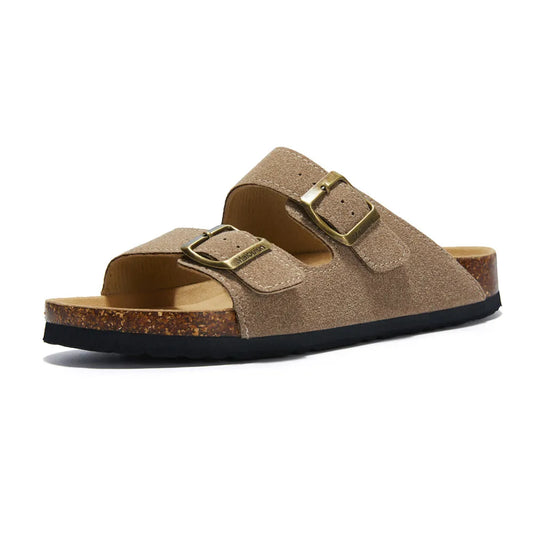 Maibulun Suede Arizona Sandals - Sand | Vallentty