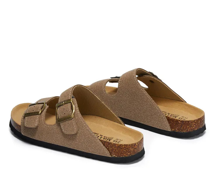 Maibulun Suede Arizona Sandals - Sand | Vallentty