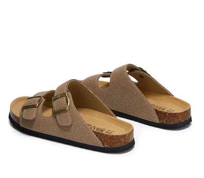 Maibulun Suede Arizona Sandals - Sand | Vallentty