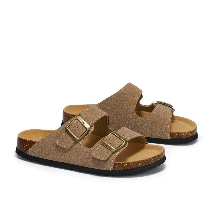 Maibulun Suede Arizona Sandals - Sand | Vallentty