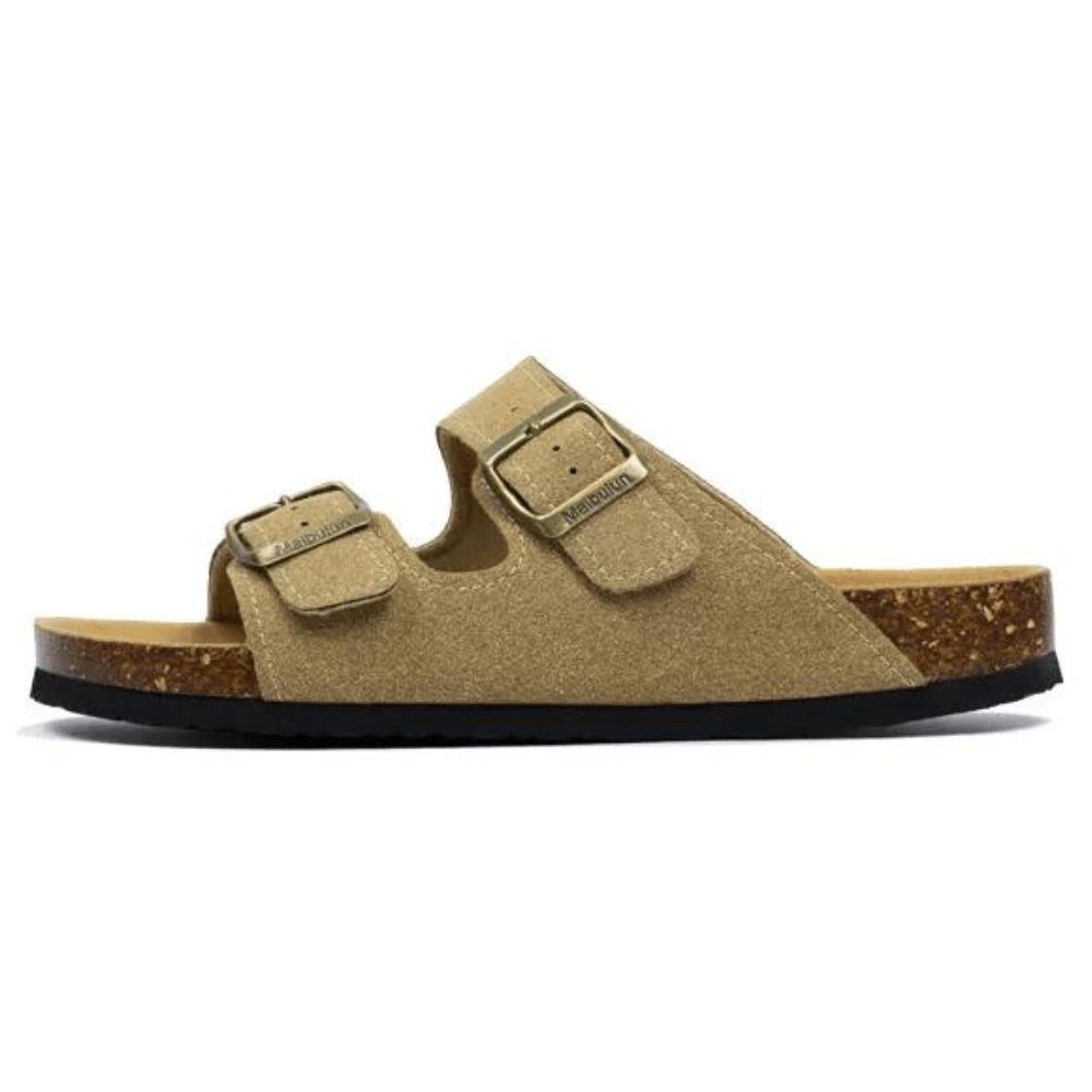 Maibulun Suede Arizona Sandals - Light Brown | Vallentty