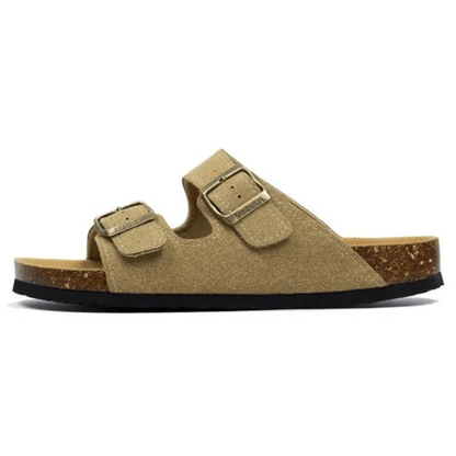 Maibulun Suede Arizona Sandals - Light Brown | Vallentty