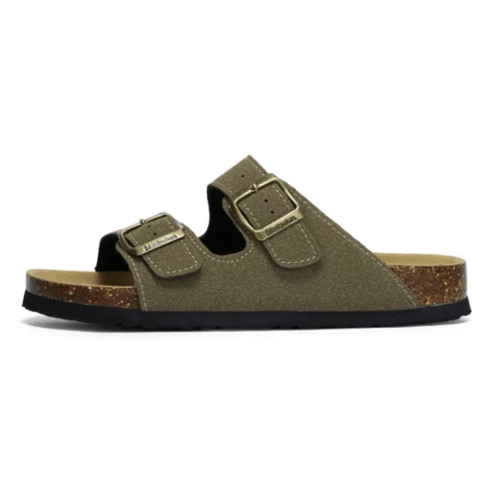 Maibulun Suede Arizona Sandals - Moss Green | Vallentty