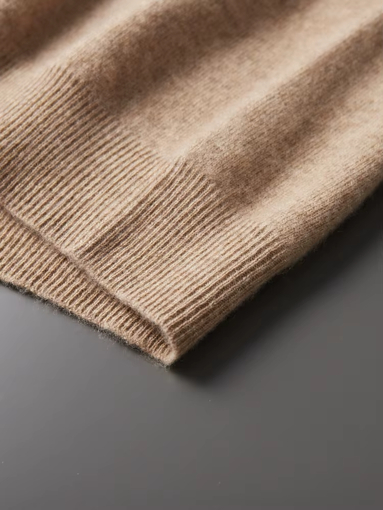 Pure Extra-Fine Merino Wool Beige Leisure Hoodie | Vallentty