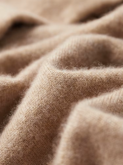 Pure Extra-Fine Merino Wool Beige Leisure Hoodie | Vallentty
