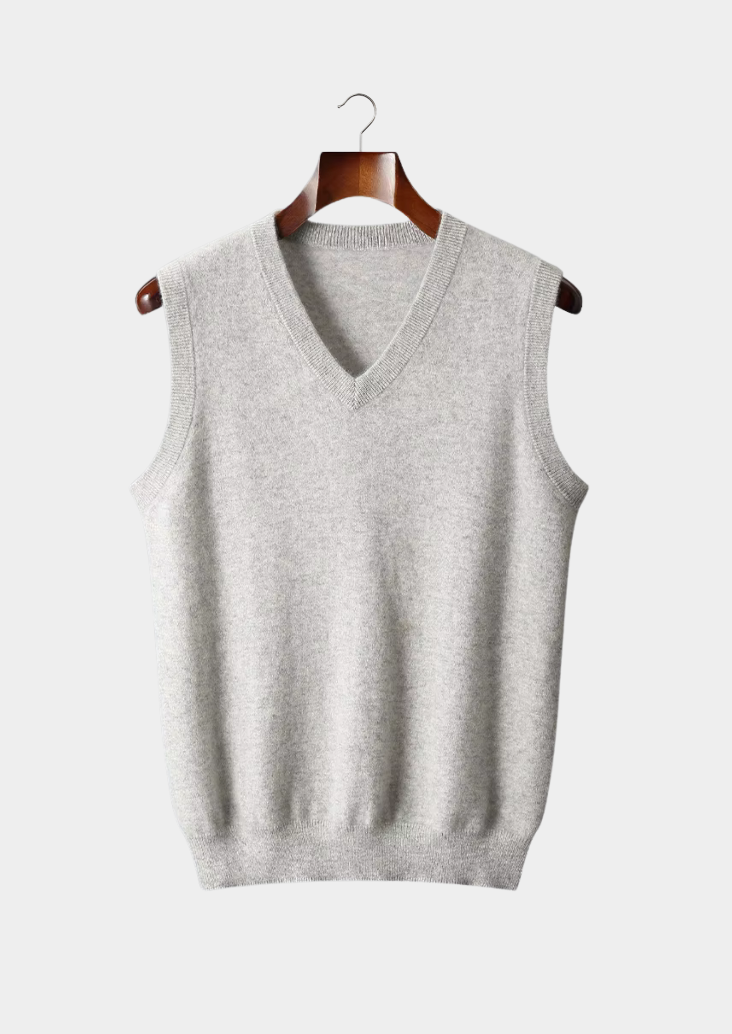 Pure Extra-Fine Merino Wool V-Neck Vest | Vallentty