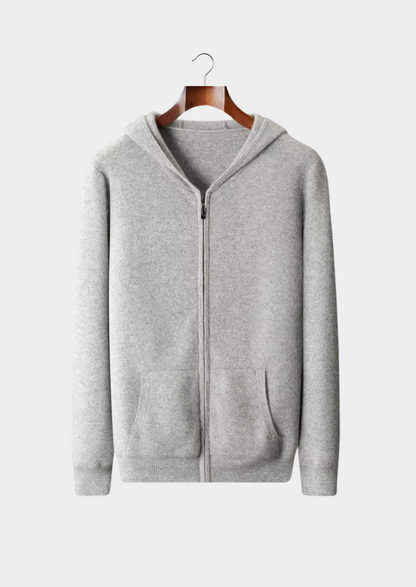 Pure Extra-Fine Merino Wool Zipper Hoodie | Vallentty