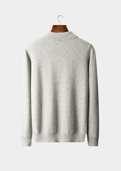 Pure Extra-Fine Merino Wool Half Zip Polo | Vallentty