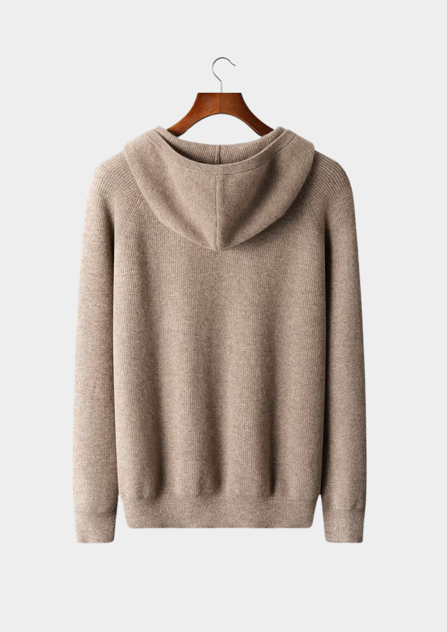 Pure Extra-Fine Merino Wool Ribbed Zip Hoodie | Vallentty