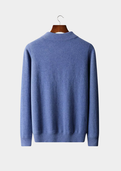 Pure Extra-Fine Merino Wool Half Zip Polo | Vallentty