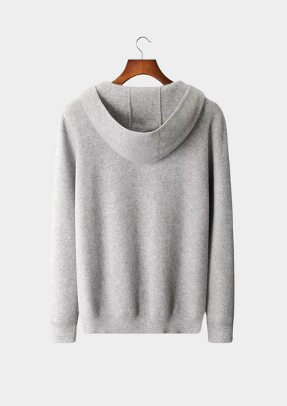 Pure Extra-Fine Merino Wool Zipper Hoodie | Vallentty
