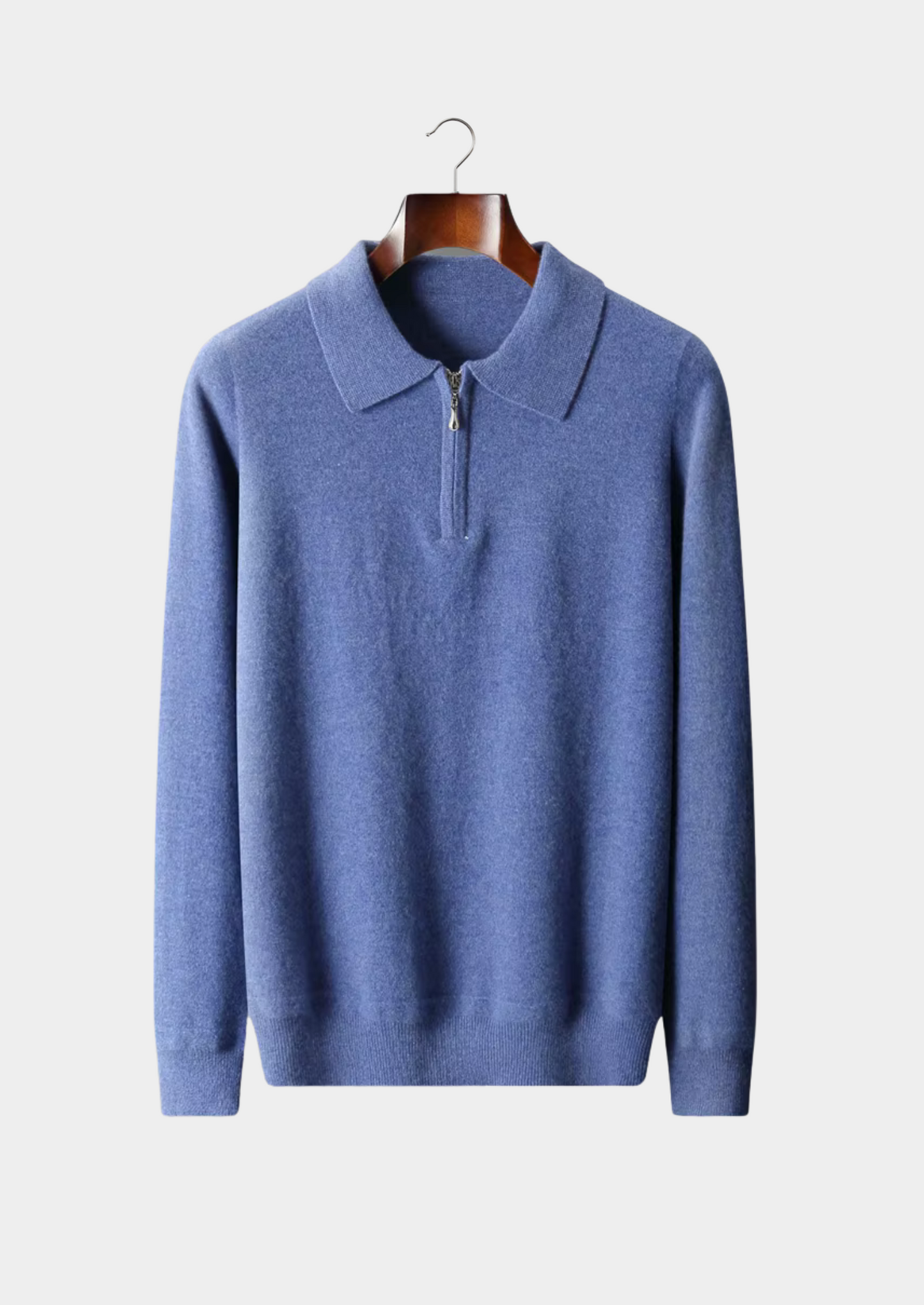 Pure Extra-Fine Merino Wool Half Zip Polo | Vallentty