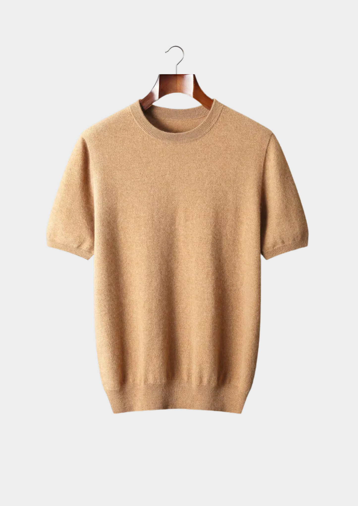 Premium Cashmere Classic Crewneck T-Shirt - Honey Mustard | Vallentty