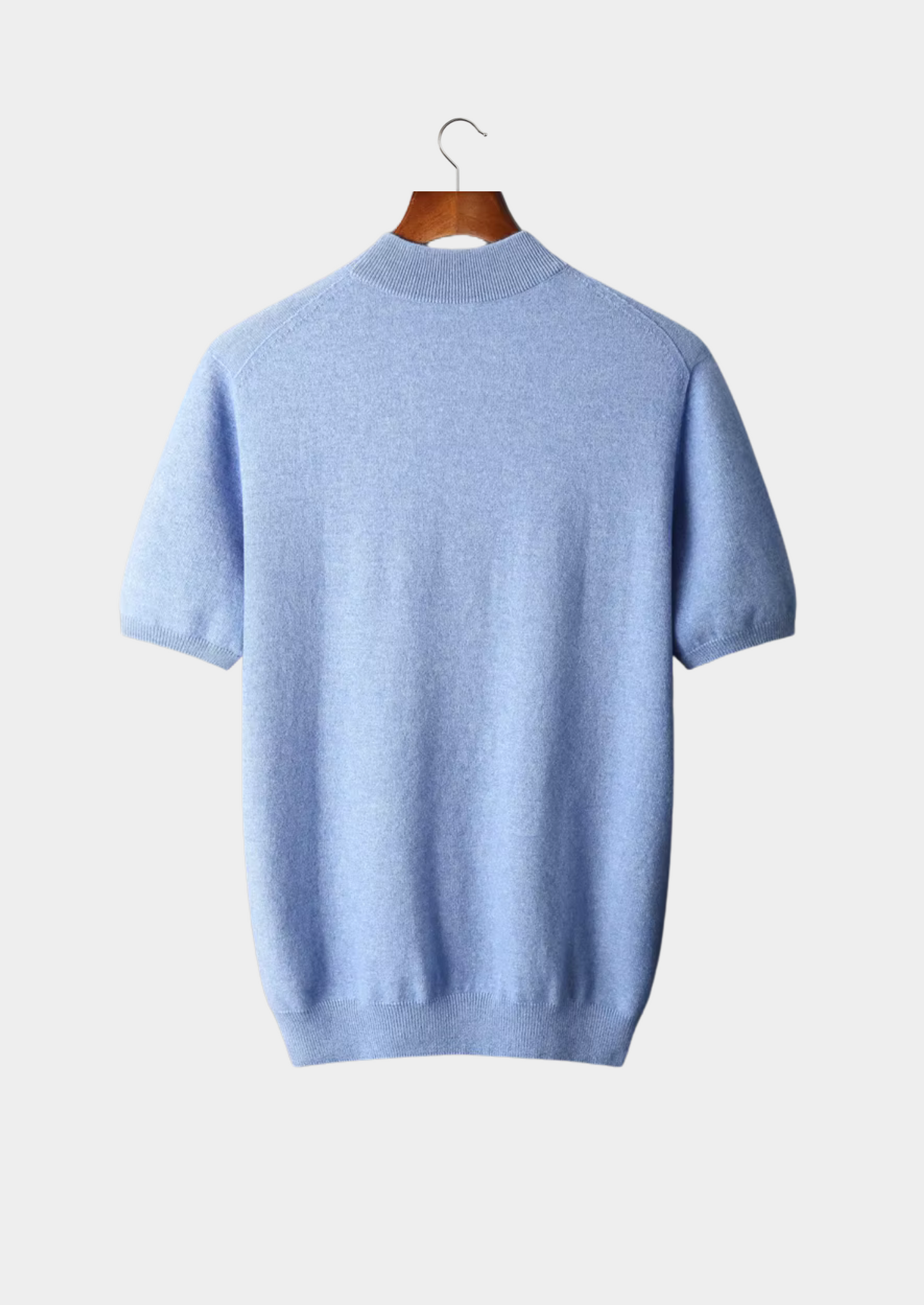 Premium Cashmere Mock Neck T-Shirt | Vallentty