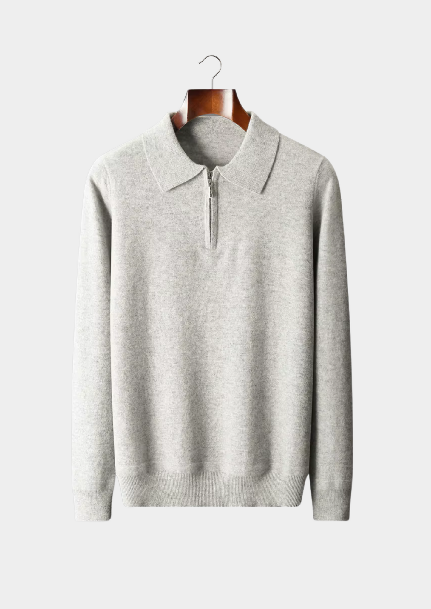 Pure Extra-Fine Merino Wool Half Zip Polo | Vallentty