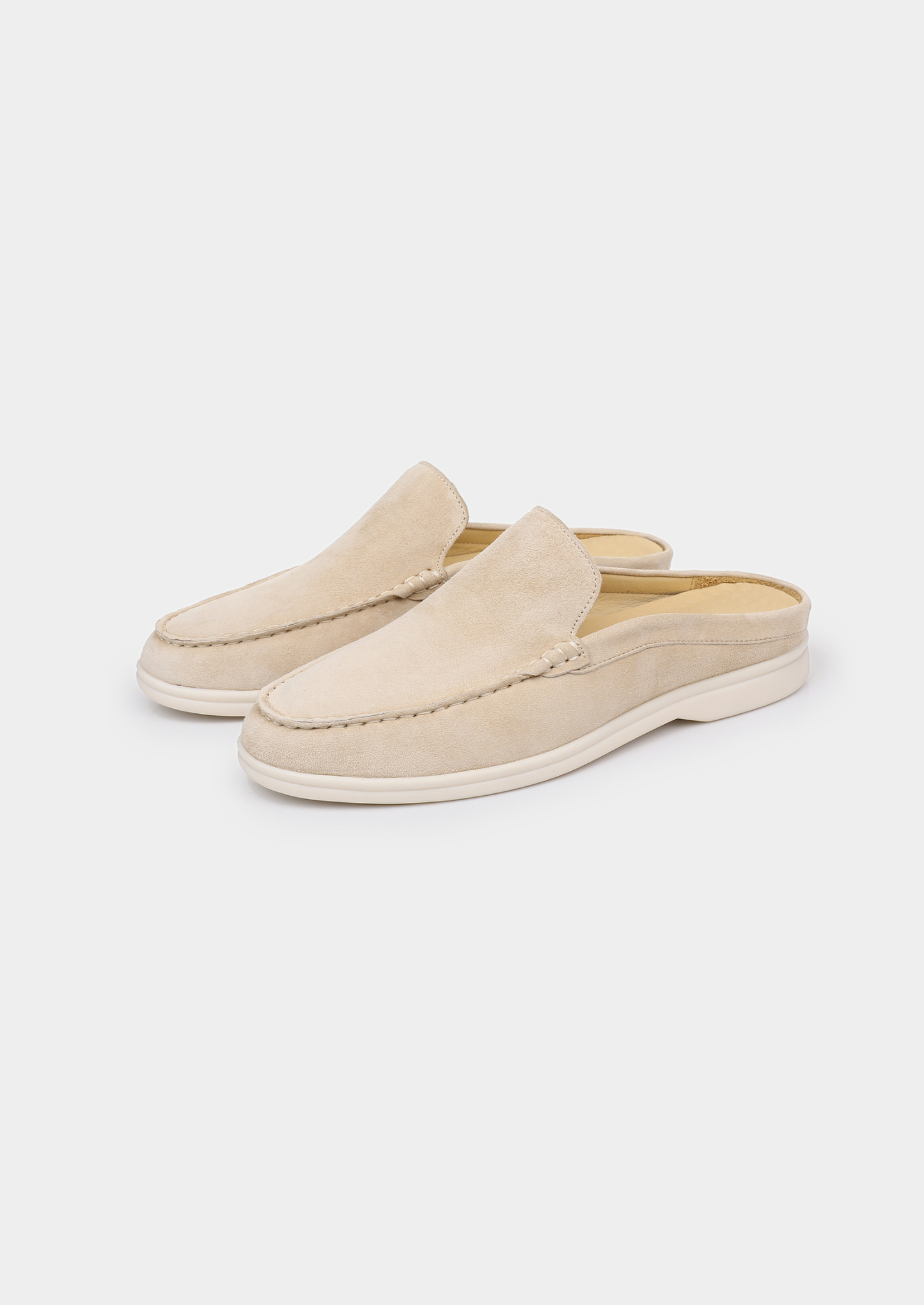 Ivory Marina Suede Slipper | Vallentty