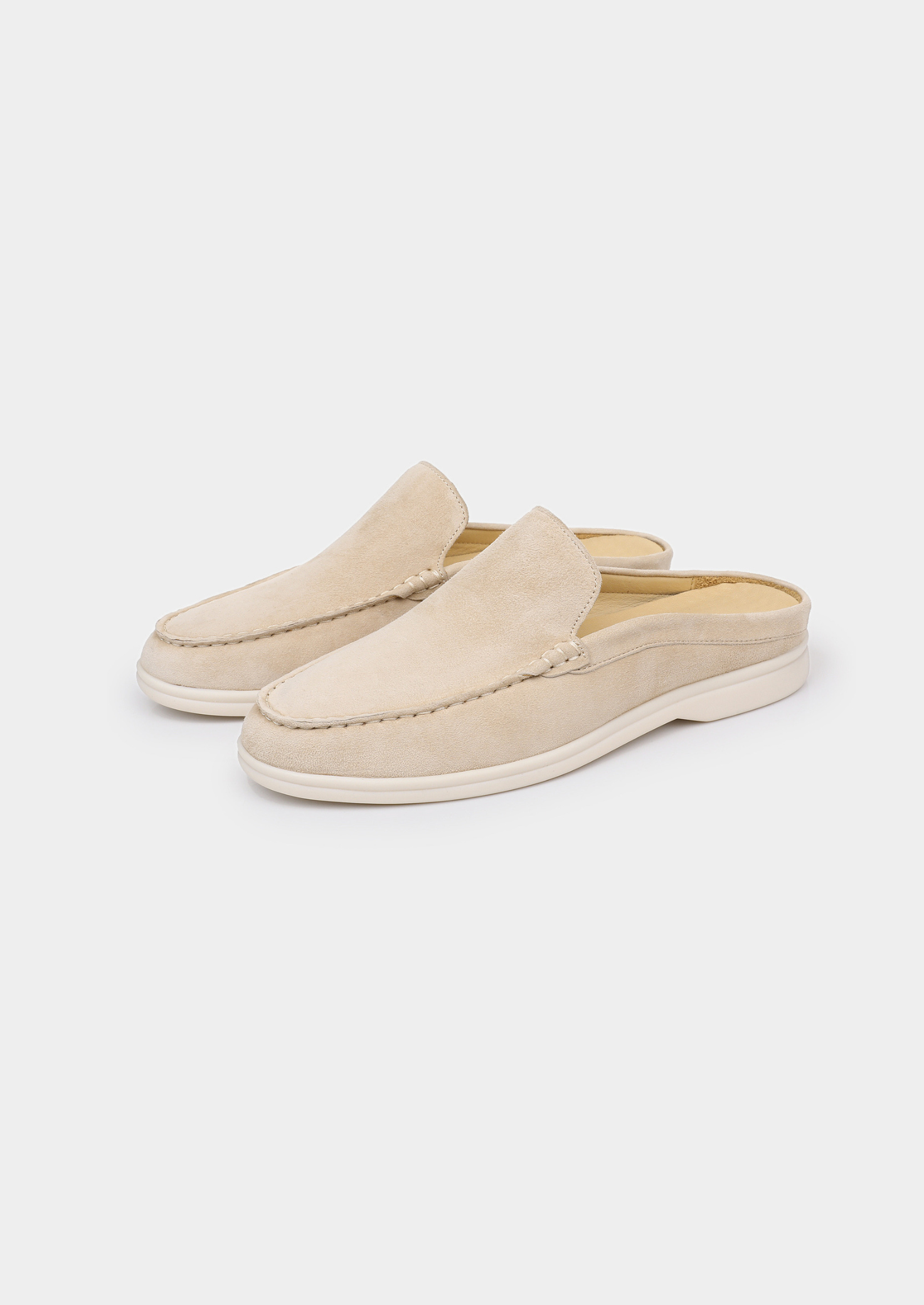 Ivory Marina Suede Slipper | Vallentty