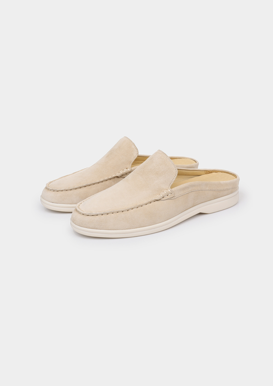 Ivory Marina Suede Slipper | Vallentty