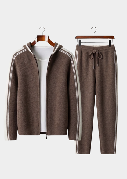 Pure Extra-Fine Merino Wool Dark Mocha Damien Set | Vallentty