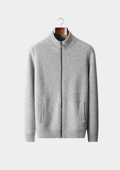 Pure Extra-Fine Merino Wool Ribbed Cardigan | Vallentty