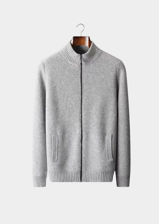 Pure Extra-Fine Merino Wool Ribbed Cardigan | Vallentty