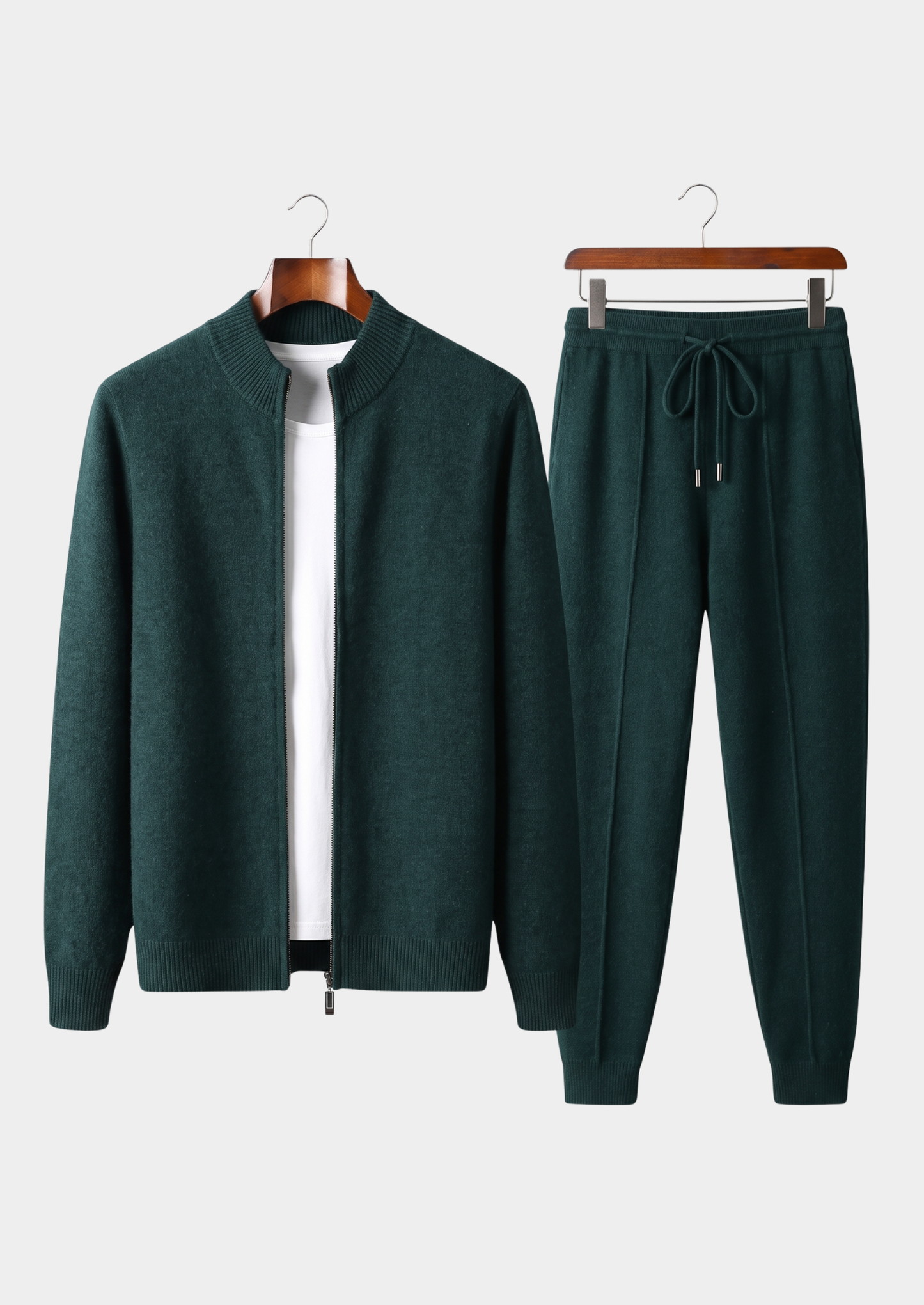 Pure Extra-Fine Merino Wool Sea Green Luzzo Set | Vallentty