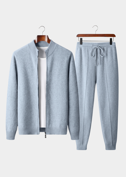 Pure Extra-Fine Merino Wool Light Blue Luzzo Set | Vallentty