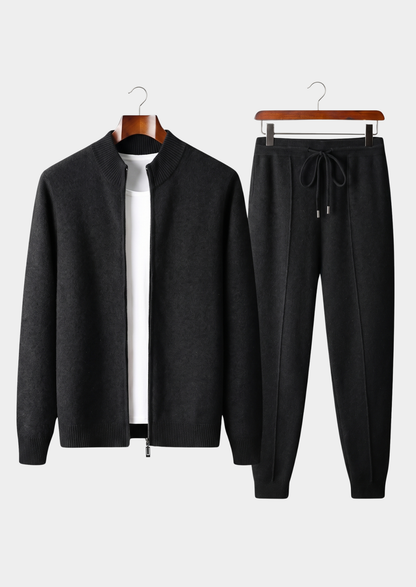 Pure Extra-Fine Merino Wool Black Luzzo Set | Vallentty