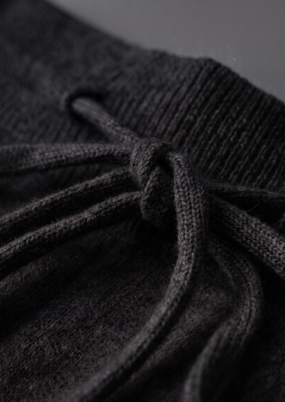 Pure Extra-Fine Merino Wool Black Luzzo Set | Vallentty