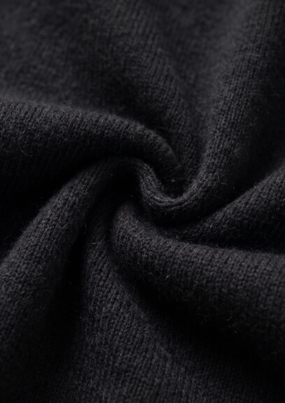 Pure Extra-Fine Merino Wool Black Luzzo Set | Vallentty