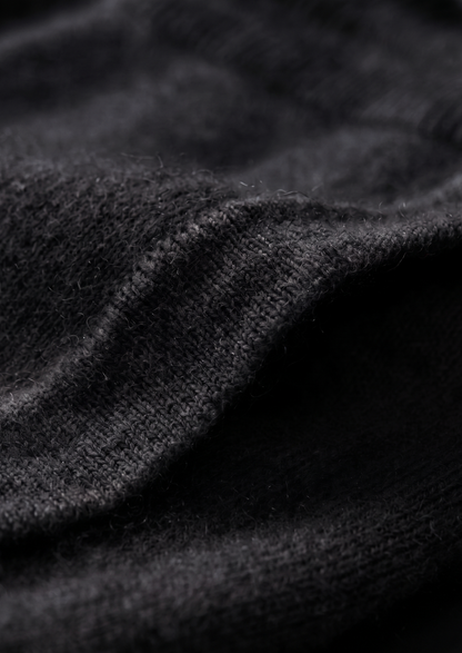 Pure Extra-Fine Merino Wool Black Luzzo Set | Vallentty