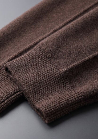 Pure Extra-Fine Merino Wool Dark Brown Luzzo Set | Vallentty