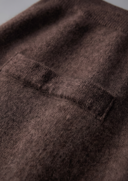 Pure Extra-Fine Merino Wool Dark Brown Luzzo Set | Vallentty
