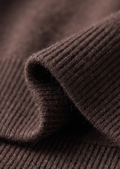 Pure Extra-Fine Merino Wool Dark Brown Luzzo Set | Vallentty