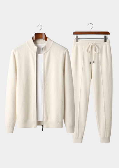 Pure Extra-Fine Merino Wool Cream White Luzzo Set | Vallentty