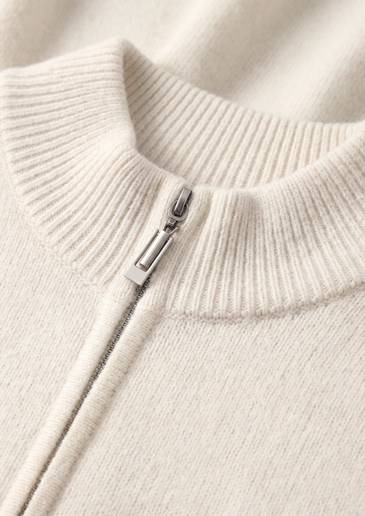 Pure Extra-Fine Merino Wool Cream White Luzzo Set | Vallentty