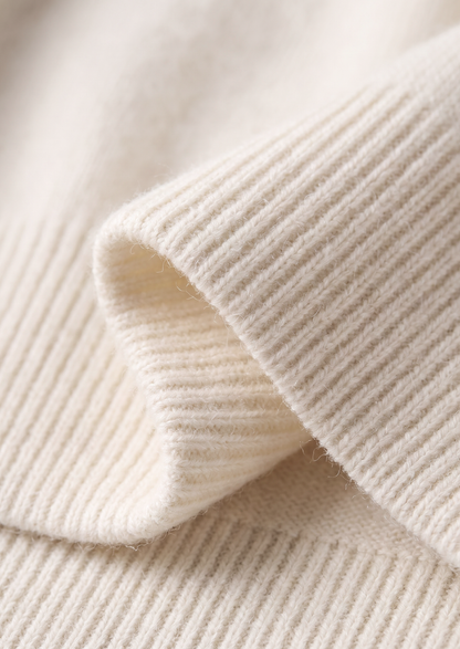 Pure Extra-Fine Merino Wool Cream White Luzzo Set | Vallentty