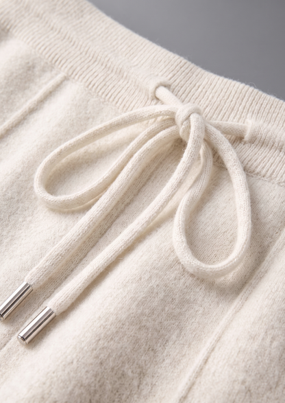 Pure Extra-Fine Merino Wool Cream White Luzzo Set | Vallentty