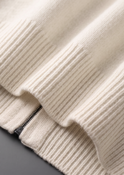 Pure Extra-Fine Merino Wool Cream White Luzzo Set | Vallentty
