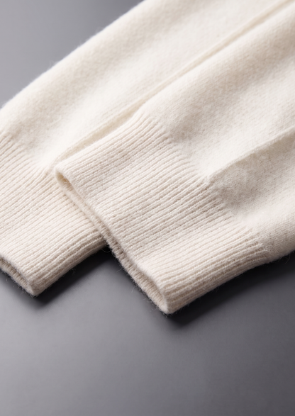 Pure Extra-Fine Merino Wool Cream White Luzzo Set | Vallentty