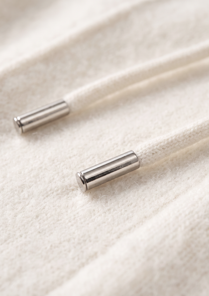 Pure Extra-Fine Merino Wool Cream White Luzzo Set | Vallentty