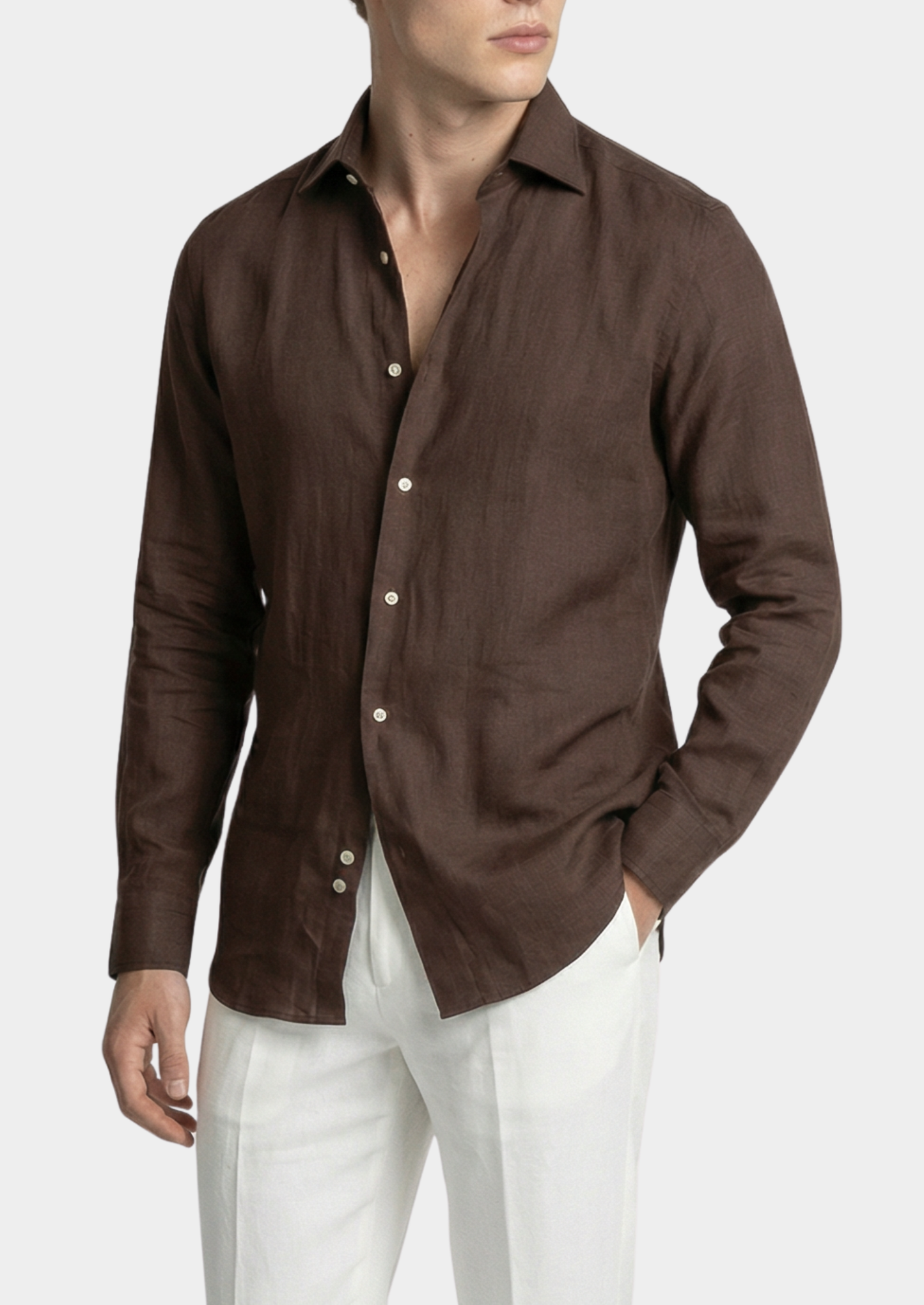 Portofino Coastal Shirt - Dark Brown | Vallentty